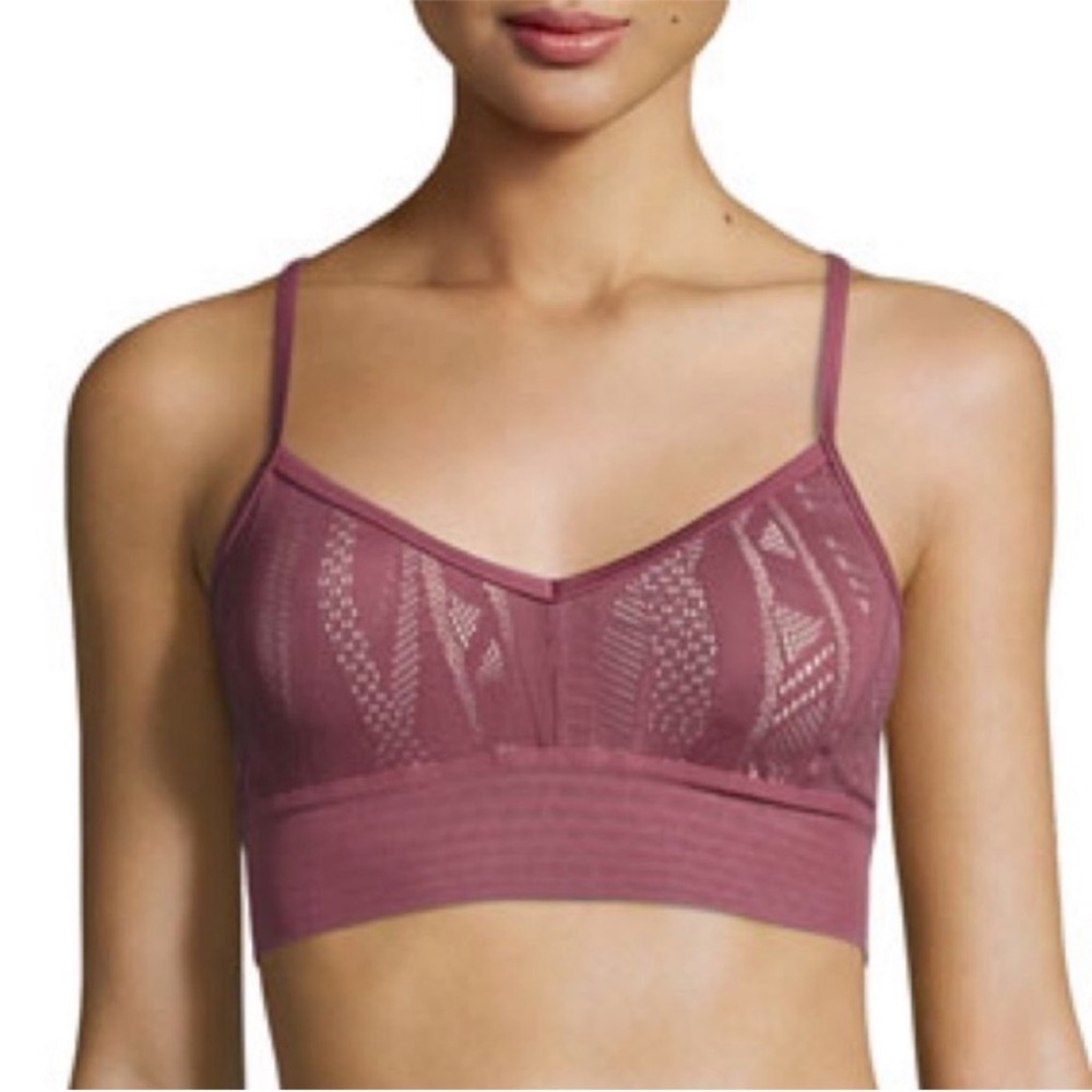 ALO YOGA Aria Bra Cross Back Size XS Dusty Rose Pink